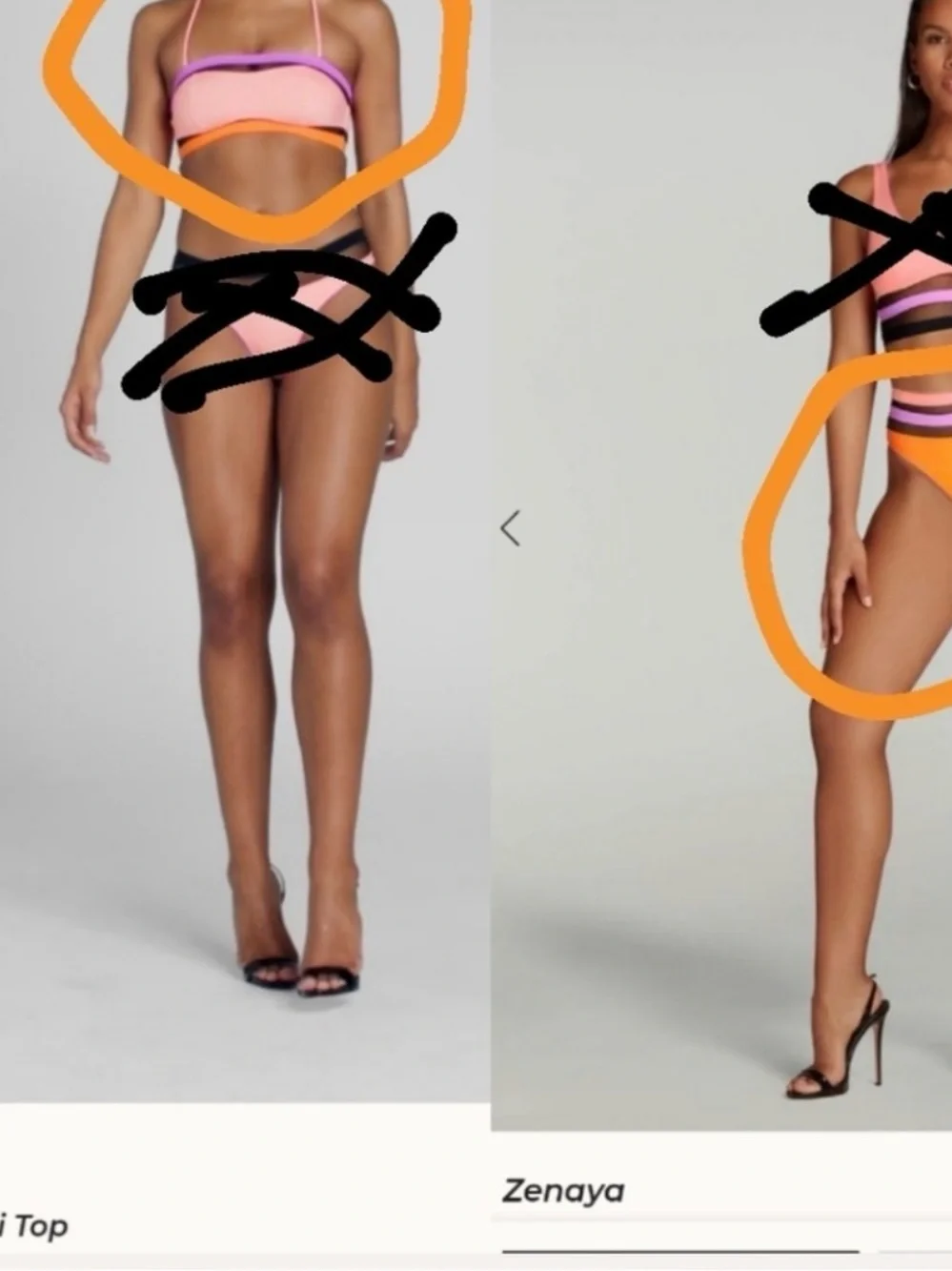 Agent Provocateur Orange, Pink and Purple Stripe Bandeau Bikini